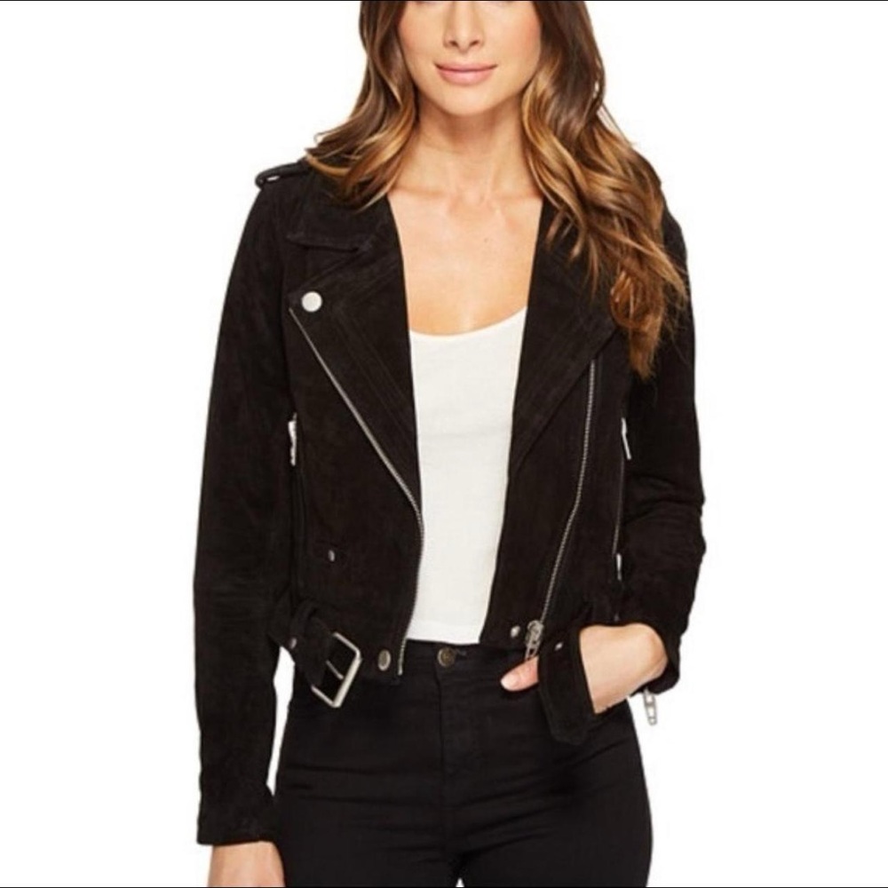Blank NYC Black suede moto jacket size Medium